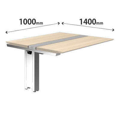 プリシード ユニットデスク 連結型 幅1000×奥行1400mm プライズウッドライト ポリッシュ脚