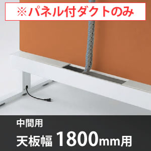 スイフトデスク専用オプション センターパネル付き配線ダクト 中間用 幅1800mm対応 パンプキン