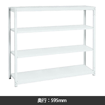 イチゴラック 間口1460 奥行595 高さ1800 基本型 天地4段 マイルドホワイト