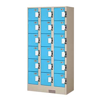 コインロッカー 3列6段18人用 ライトブルー