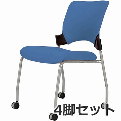 EL-4B-BK-BK 弘益 エレッタミーティングチェア 背樹脂ブラック 背