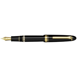 セーラー 113924420 プロフィットレアロ万年筆 BK M 21金、24金メッキ仕上げ、大型 中字