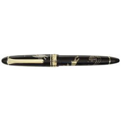 セーラー 114011420 プロフィット蒔絵(波に兎)万年筆 M 14金、24金メッキ仕上げ 中字、中型