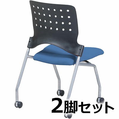 EL-4B-BK-BK 弘益 エレッタミーティングチェア 背樹脂ブラック 背