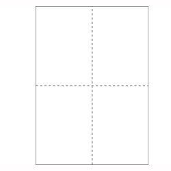 レーザープリンタ用紙 白紙4面穴無し
