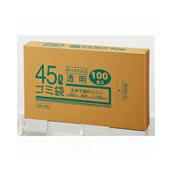 クラフトマン ゴミ袋 透明 45L 1箱=100枚