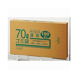 クラフトマン ゴミ袋 透明 70L 1箱=100枚
