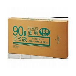クラフトマン ゴミ袋 透明 90L 1箱=100枚