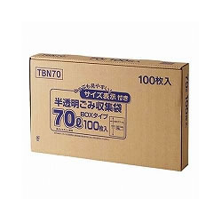 ジャパックス TBN70 容量表示入りポリ袋 70L 100枚BOX