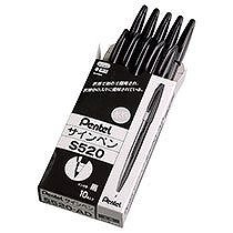 ペンテル S520-AD Yesサインペン 黒 1箱=10本 (016-0124)