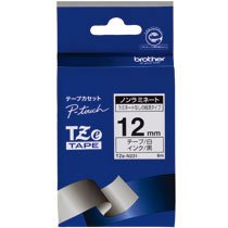 BROTHER TZE-N231 ピータッチ TZeテープ ノンラミネートテープ 12mm 白/黒文字