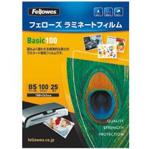 Fellowes 5401101 ラミネートフィルム 100μ B5 188×263mm (412-1794) 1冊=25枚入