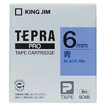 KINGJIM SC6B テプラ PROテープカートリッジ カラーラベル「パステル」 (013-3715) 6mm 青(黒文字)