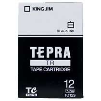 KINGJIM TC12S テプラ TRテープカートリッジ 白ラベル (017-0116) 12mm (黒文字)
