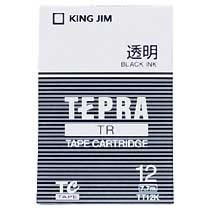 KINGJIM TT12K テプラ TRテープカートリッジ 透明ラベル (017-0130) 12mm (黒文字)
