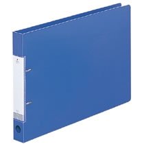 LIHIT G2227-8 リクエスト D型リングファイル B4ヨコ 2穴 背幅34mm 青 (311-7507)