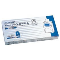 アマノ タイムパツクカ-ドA タイムパック専用タイムカードA (月末締め/15日締め) (116-4374) 1箱=100枚
