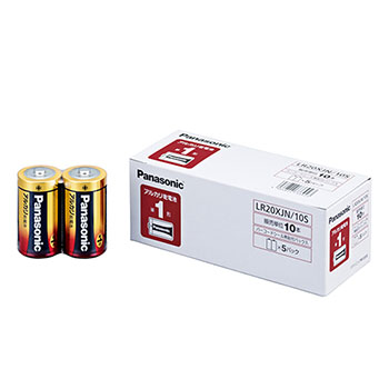 PANASONIC LR20XJN/10S アルカリ乾電池 単1形 10本入 (266-6198)