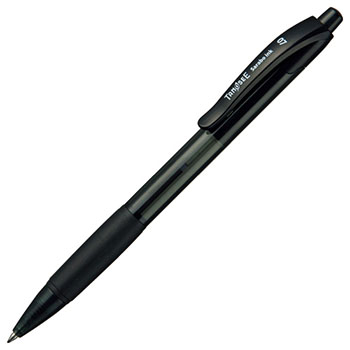 TANOSEE TS-SB07-1B ノック式油性ボールペン（なめらかインク） 細字 0.7mm 黒 10本 （912-1796