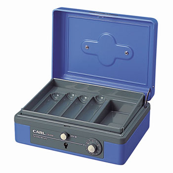 カール CB-8200-B キャッシュボックス(ブルー)大 (018-0573)