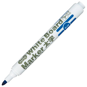 TANOSEE TS-WBLBG-L ホワイトボードマーカー 太字・丸芯 青 (816-9464) アルコール系インク 線幅2.