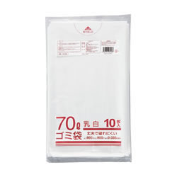 クラフトマン HK-085 業務用乳白半透明 メタロセン配合厚手ゴミ袋 70L (466-6752) 1パック=10枚入 厚:0