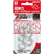 コクヨ マク-1020NT 超強力カラーマグネット【ネオマグ】 φ20×7mm 透明 (416-8973) 1パック=6個入