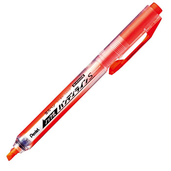 ペンテル SXNS15-F ノック式蛍光ペン ハンディラインS オレンジ (619-3676)
