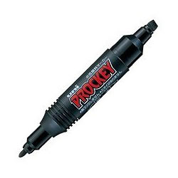 三菱鉛筆 PM150TR.24 水性ツインサインペン プロッキー 詰替えタイプ 黒 (110-7180) 太字角芯+細字丸芯