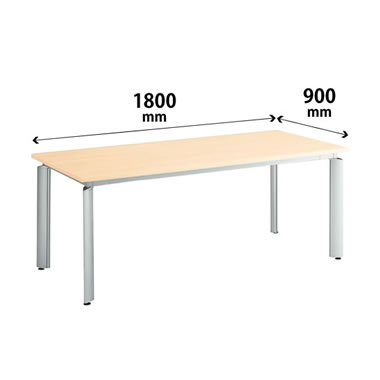会議テーブル 幅1800×奥行900mm オーク調ナチュラル色