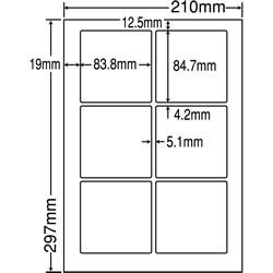 ナナ LDW6GK シートカットラベル（ページプリンタ用ラベル）