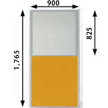 MPローパーテーション 高さ1765mm 幅900mm オレンジ（上部半透明）