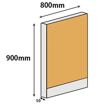 パーテーションLPX 高さ900 幅800 イエロー