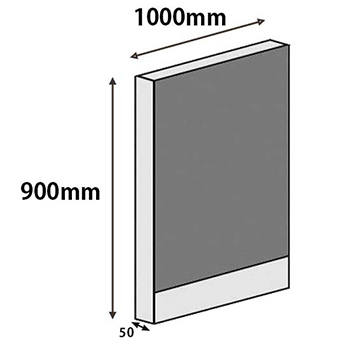 パーテーションLPX 高さ900 幅1000 グレー