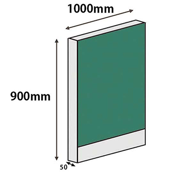 パーテーションLPX 高さ900 幅1000 グリーン