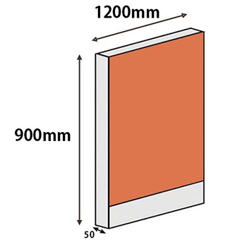 パーテーションLPX 高さ900 幅1200 オレンジ