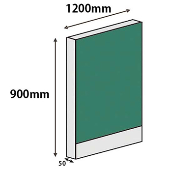 パーテーションLPX 高さ900 幅1200 グリーン