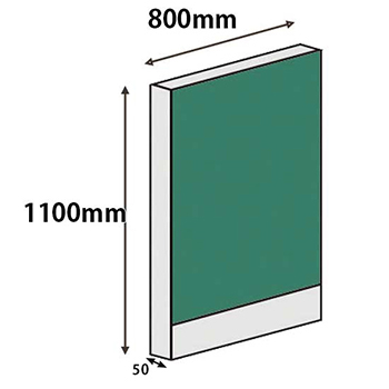 パーテーションLPX 高さ1100 幅800 グリーン