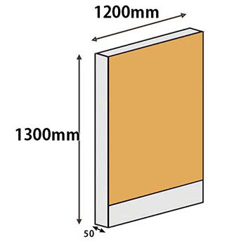 パーテーションLPX 高さ1300 幅1200 イエロー