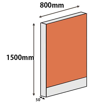 パーテーションLPX 高さ1500 幅800 オレンジ