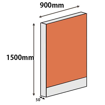 パーテーションLPX 高さ1500 幅900 オレンジ