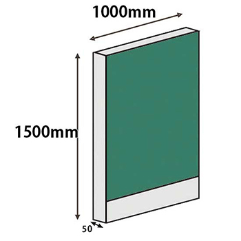パーテーションLPX 高さ1500 幅1000 グリーン