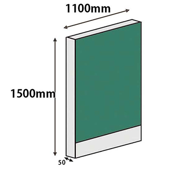 パーテーションLPX 高さ1500 幅1100 グリーン