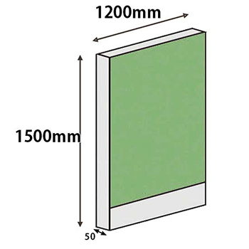 パーテーションLPX 高さ1500 幅1200 ライム