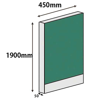 パーテーションLPX 高さ1900 幅450 グリーン