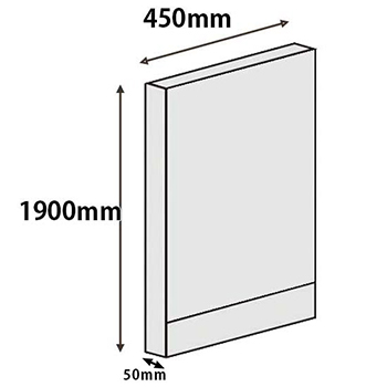 パーテーションLPX 高さ1900 幅450 スチール ホワイト