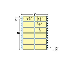 ナナ MM8A イエロー 連続ラベル カラーシリーズ 12面