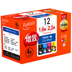 Plaisir PLE-ZBR124P インク 4色パック 汎用品 (増量シリーズ)
