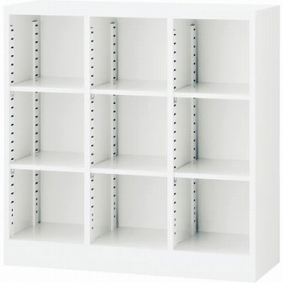 オープン書庫（3列） ホワイト 幅900×奥行350×高さ900mm