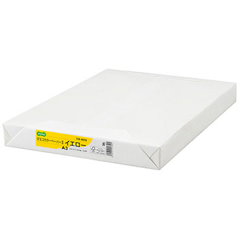 AEC-YEA3B αエコカラーペーパーII イエロー A3 500枚 汎用品 (128-4058) 1冊=500枚 64g